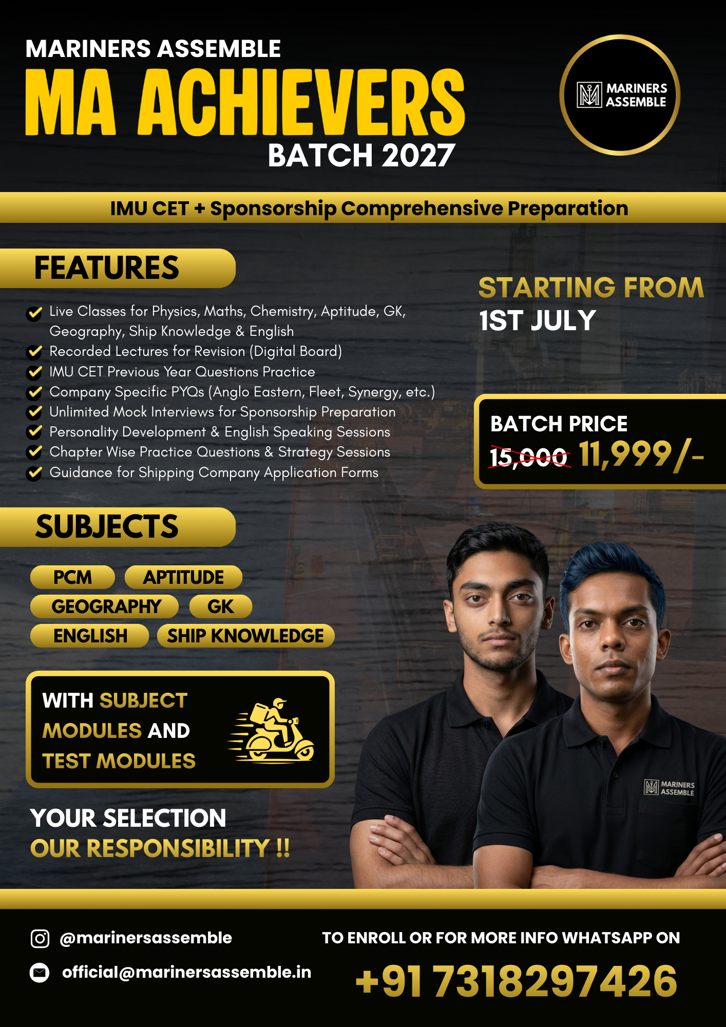 MA Achievers Batch 2027 – IMU CET + Sponsorship Preparation