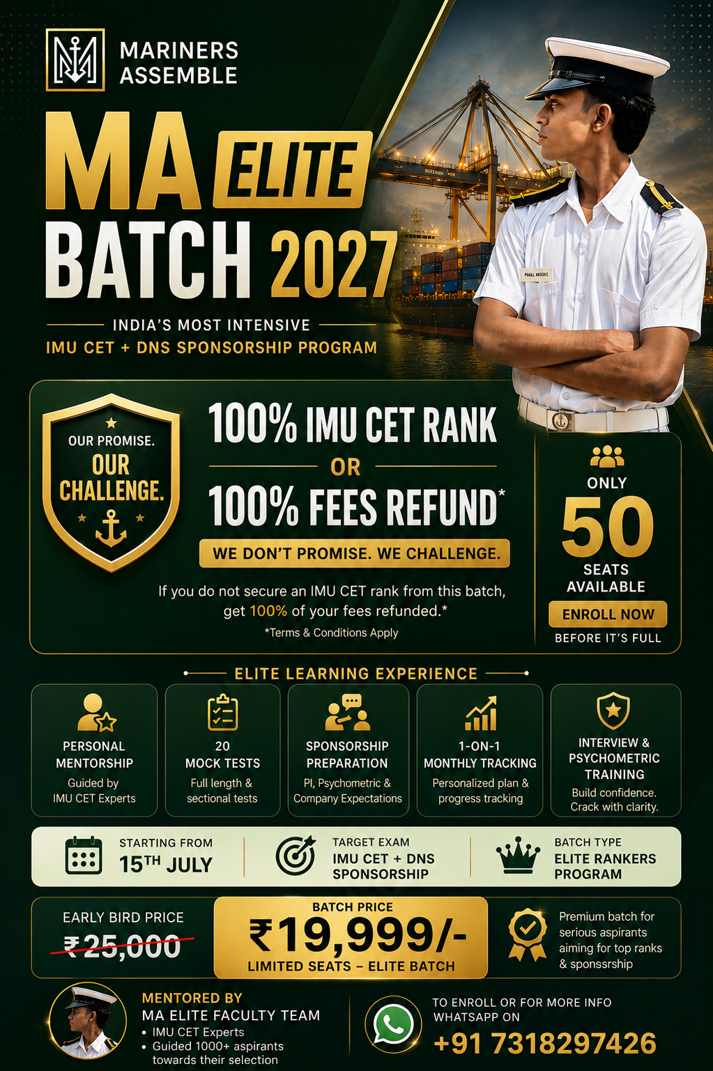 MA Elite Rankers Batch 2027 – IMU CET + DNS Sponsorship Preparation Program